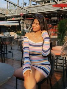 PRICE DROP!!! Striped off shoulder mini dress