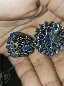 Blue Jhumka Earrings