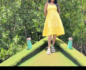 Yellow mini dress