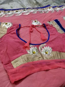 Cute Pink Georgette Saree 💕