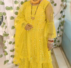 Lehenga With Long Choli And Dupatta
