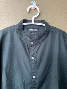 Men Green Slim Fit Pure Cotton Casual Shirt
