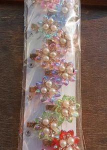 Pearl Flower Hair Clips ( set of 6 )
