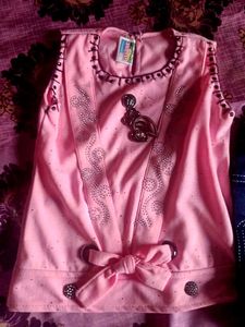 Cute Pink Top &amp; Embroidered Jeans Set