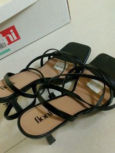 Fioni Black Strappy Heels
