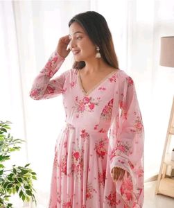 Beautiful Anarkali Gown With Dupatta