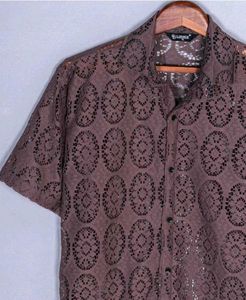 Loose Fit Brown Lace Shirt
