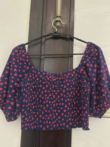 Heart Print Crop Top