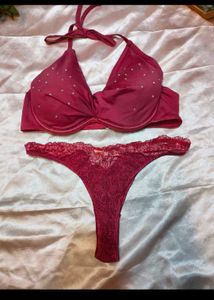 Red Halter Bikini Set