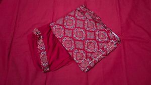 Red Bandhani Salwar Kameez Material