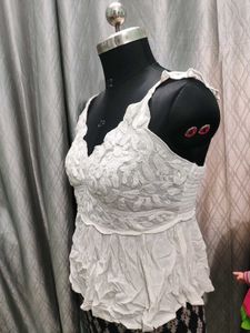 White Embroidered Top
