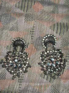 Oxidized Silver Dangle Earrings