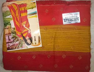 Red &amp; Gold Saree