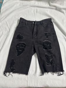 Distressed Denim Shorts