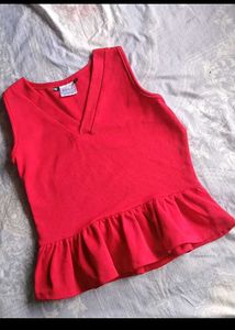 Red Peplum Top🍒✨