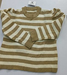 Striped Knit Pullover Sweater