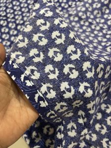 Cotton Blue Short Kurti For Daily Wear