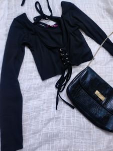 🪐Uptownie Cut Out Eyelet Shoelace Top 🪐