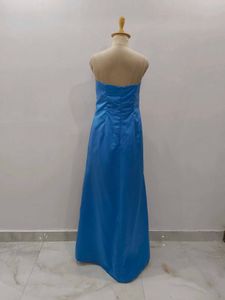 blue satin Gown