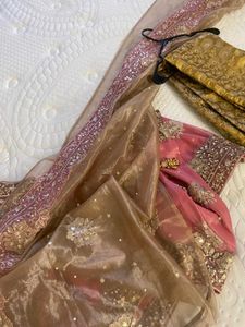 HEAVY BRIDAL PAKISTANI STITCHED SUIT &amp;  BROAD Lace