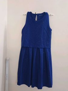 NAVY BLUE COLOR PARTY WEAR FROCK WITH LINING