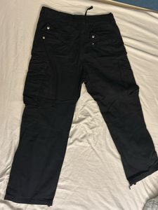 Black Relaxed Fit Cargos (mens)
