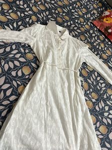 White Shirt Dress with Belt