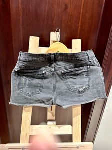 Distressed grey Denim Shorts