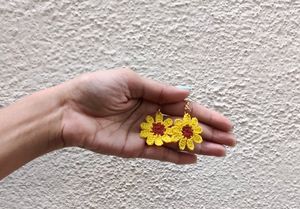Handmade Crochet Flower Earrings