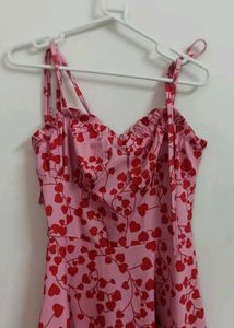 Pink Heart Print Dress