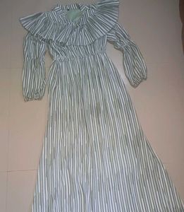 Striped Ruffle Maxi Dress