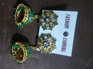 Dark Green Jhumka