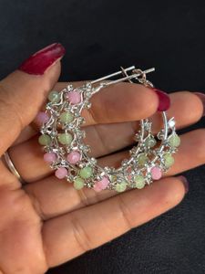 Latest Fancy Beaded Hoop Earrings