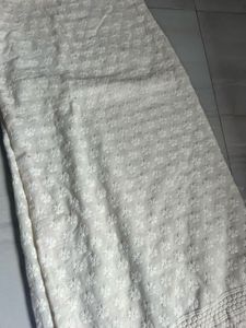 Chikankari Embroidered Off White FlaredPalazzo