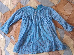 Cute Blue Floral Tunic