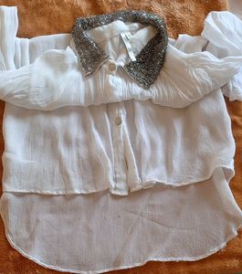 Beaded White Shirt