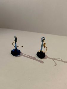 Stunning 3-Pair Blue &amp; Clear Glass Earring Bundle