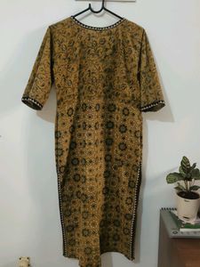 Block Print With Border Kurta