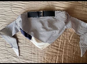 Zara striped poplin Bandeau top