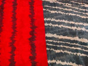 Elegant Red &amp; Patterned Saree