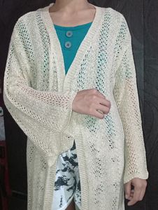 WOMAN GOLD CROCHET  SWEATER ❤️
