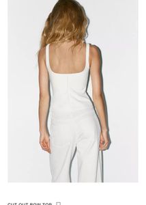 White Cutout Bow Top