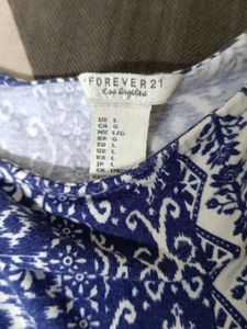 Blue &amp; White Print Dress