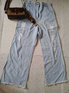 Distressed Wide Leg Jeans