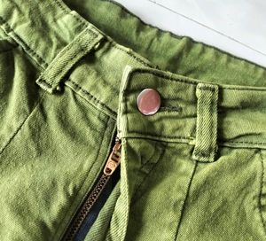 High Waist Green Jeans