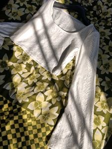 White Eyelet Crop Top