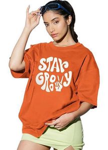 Trendy Orange Graphic Tee