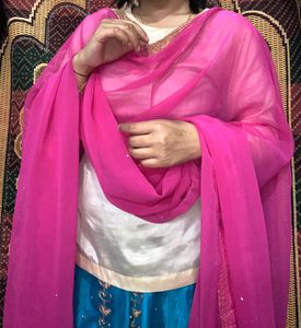 lehenga with long choli and dupatta