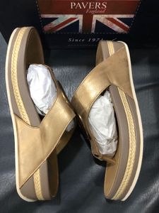 Pavers England Gold Sandals