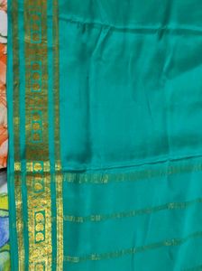 Elegant Teal &amp; Gold Saree